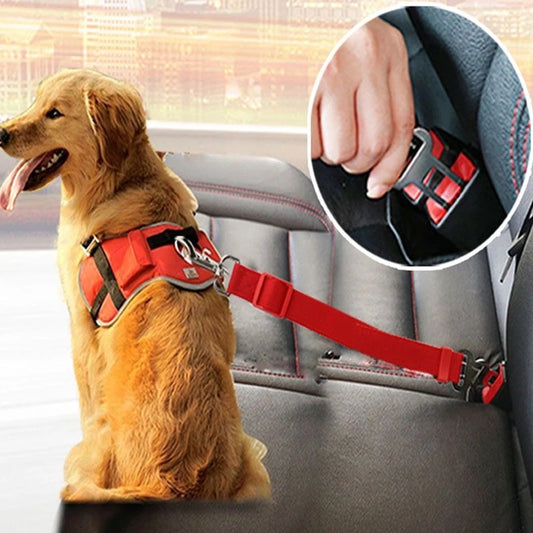 Adjustable Pet Cat Dog Car Seat Belt Pet Seat Vehicle Dog Harness Lead Clip Safety Lever Traction Dog Collars Dogs Accessoires Pets Products - ScoutSnouts