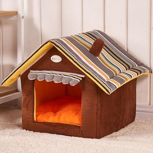 New Fashion Striped Removable Cover Mat Dog House Dog Beds For Small Medium Dogs Pet Products House Pet Beds for Cat - ScoutSnouts