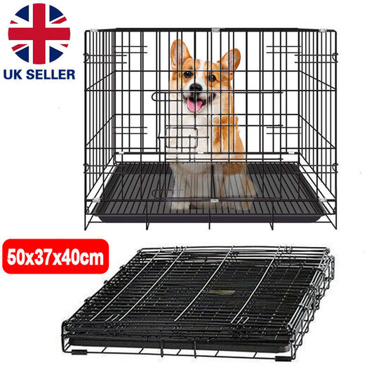 Dog Cage Puppy Training Crate Pet Carrier Small Metal Cages Size 50X37X40CM - ScoutSnouts